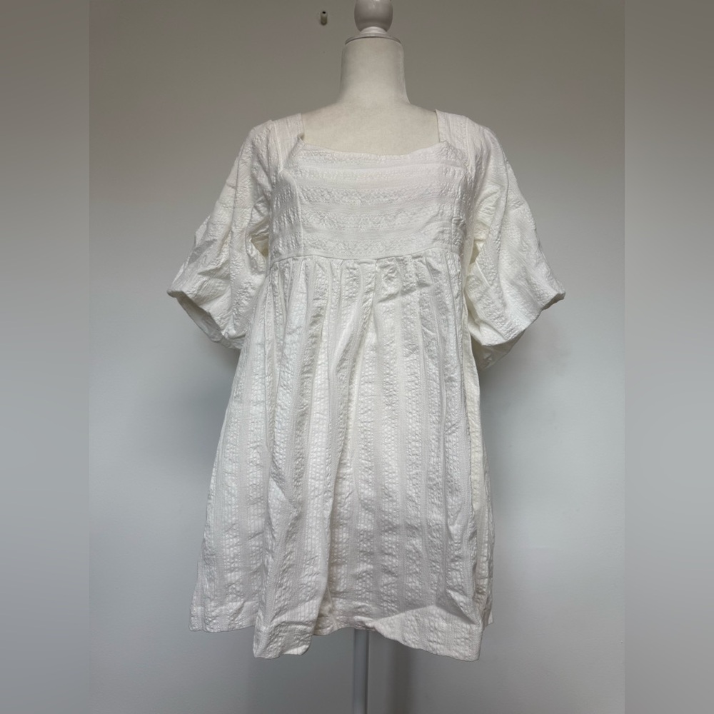 FREE PEOPLE Gigi Tunic Mini Dress Puff Sleeve